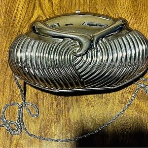 Chic Vintage Art Deco Silver Designer Clutch